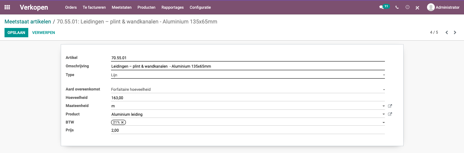 Odoo meet en vorderingsstaten voor de bouwsector